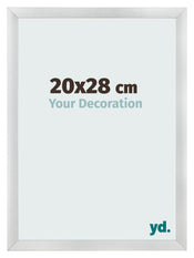 Cadre Photo 20x28cm Argent Noir Patine MDF Pisa De Face Mesure | Yourdecoration.fr