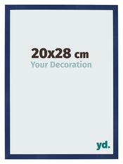 Cadre Photo 20x28cm Bleu Foncé Patiné MDF Bologna De Face Mesure | Yourdecoration.fr