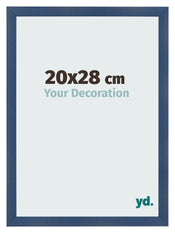 Cadre Photo 20x28cm Bleu Fonce Patine MDF Pisa De Face Mesure | Yourdecoration.fr