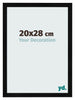 Cadre Photo 20x28cm Noir Argent Poli MDF Pisa De Face Mesure | Yourdecoration.fr