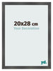 Cadre Photo 20x28cm Noir Argent Poli MDF Pisa De Face Mesure | Yourdecoration.fr