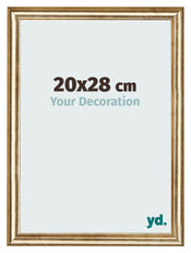 Cadre Photo 20x28cm Or Antique MDF Lazio De Face Mesure | Yourdecoration.fr