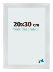 Cadre Photo 20x30cm Argent Noir Patine MDF Pisa De Face Mesure | Yourdecoration.fr