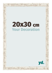 Cadre Photo 20x30cm Blanc Vintage MDF Bologna De Face Mesure | Yourdecoration.fr