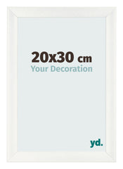 Cadre Photo 20x30cm Blanc Vintage MDF Pisa De Face Mesure | Yourdecoration.fr