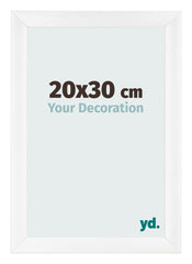 Cadre Photo 20x30cm Blanc Vintage MDF Pisa De Face Mesure | Yourdecoration.fr