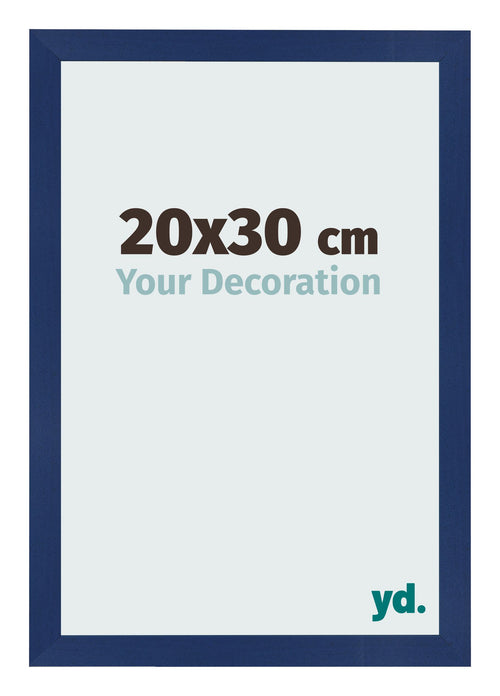 Cadre Photo 20x30cm Bleu Foncé Patiné MDF Bologna De Face Mesure | Yourdecoration.fr