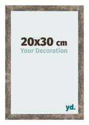 Cadre Photo 20x30cm Bleu Or Mélangé MDF Bologna De Face Mesure | Yourdecoration.fr