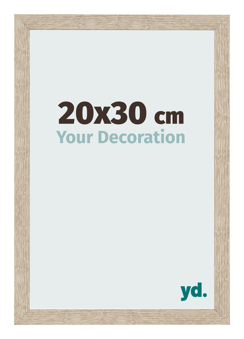 Cadre Photo 20x30cm Chêne Sonoma MDF Bologna De Face Mesure | Yourdecoration.fr
