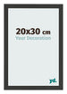 Cadre Photo 20x30cm Noir Grain de Bois MDF Bologna De Face Mesure | Yourdecoration.fr