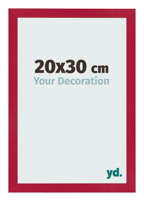 Cadre Photo 20x30cm Rouge MDF Bologna De Face Mesure | Yourdecoration.fr