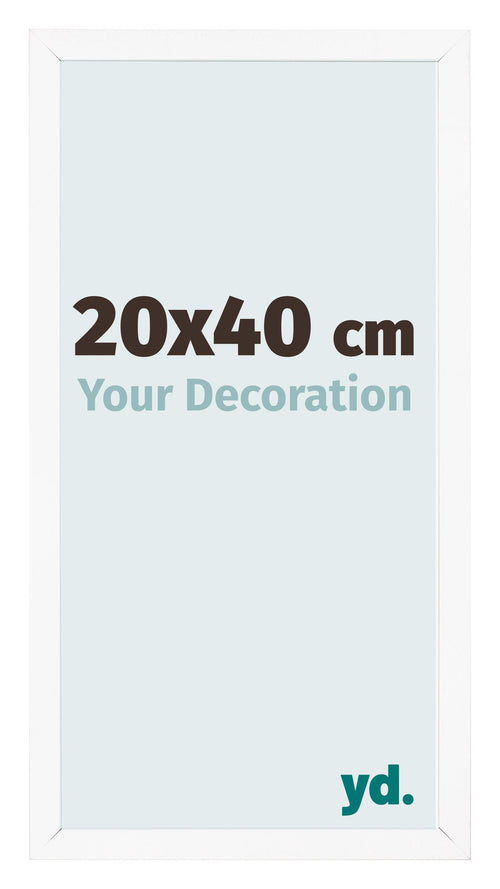 Cadre Photo 20x40 cm Blanc Mat MDF Bologna De Face Mesure | Yourdecoration.fr