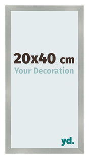 Cadre Photo 20x40cm Aluminium Brossé MDF Bologna De Face Mesure | Yourdecoration.fr