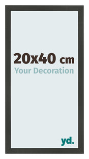 Cadre Photo 20x40cm Anthracite MDF Bologna De Face Mesure | Yourdecoration.fr