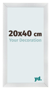 Cadre Photo 20x40cm Argent Noir Patine MDF Pisa De Face Mesure | Yourdecoration.fr