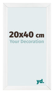 Cadre Photo 20x40cm Blanc Vintage MDF Pisa De Face Mesure | Yourdecoration.fr