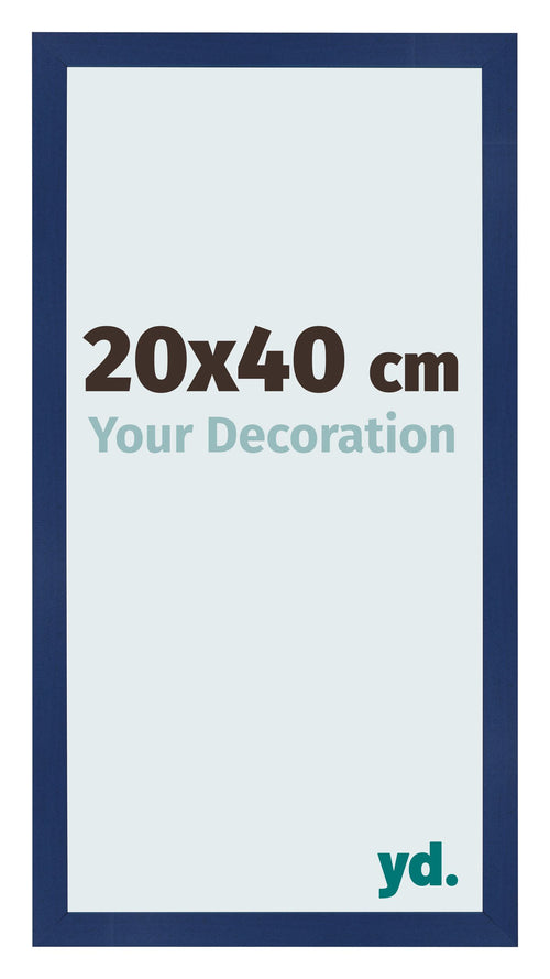Cadre Photo 20x40cm Bleu Foncé Patiné MDF Bologna De Face Mesure | Yourdecoration.fr