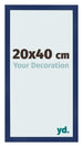 Cadre Photo 20x40cm Bleu Foncé Patiné MDF Bologna De Face Mesure | Yourdecoration.fr