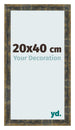 Cadre Photo 20x40cm Bleu Or Melange MDF Pisa De Face Mesure | Yourdecoration.fr