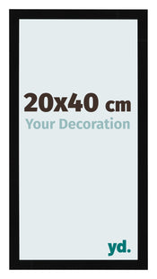 Cadre Photo 20x40cm Noir Brillant MDF Bologna De Face Mesure | Yourdecoration.fr