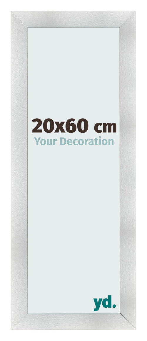 Cadre Photo 20x60cm Aluminium Brosse MDF Pisa De Face Mesure | Yourdecoration.fr