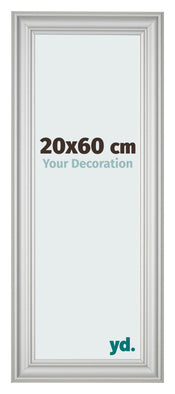 Cadre Photo 20x60cm Argent Mat MDF Lazio De Face Mesure | Yourdecoration.fr
