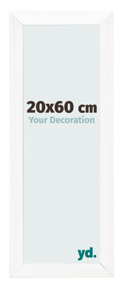 Cadre Photo 20x60cm Blanc Vintage MDF Pisa De Face Mesure | Yourdecoration.fr