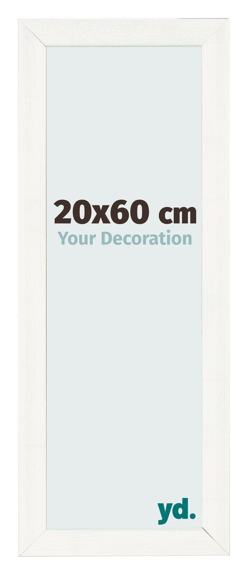 Cadre Photo 20x60cm Blanc Vintage MDF Pisa De Face Mesure | Yourdecoration.fr