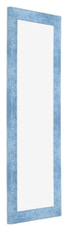 Cadre Photo 20x60cm Bleu Brillant Patine MDF Pisa De Face Oblique | Yourdecoration.fr