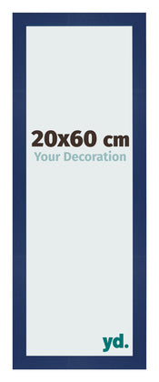Cadre Photo 20x60cm Bleu Foncé Patiné MDF Bologna De Face Mesure | Yourdecoration.fr