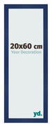 Cadre Photo 20x60cm Bleu Foncé Patiné MDF Bologna De Face Mesure | Yourdecoration.fr