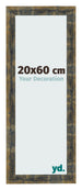 Cadre Photo 20x60cm Bleu Or Melange MDF Pisa De Face Mesure | Yourdecoration.fr