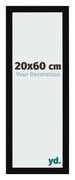 Cadre Photo 20x60cm Noir Brillant MDF Bologna De Face Mesure | Yourdecoration.fr