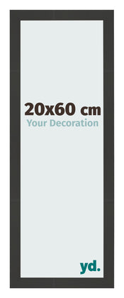 Cadre Photo 20x60cm Noir Grain de Bois MDF Bologna De Face Mesure | Yourdecoration.fr