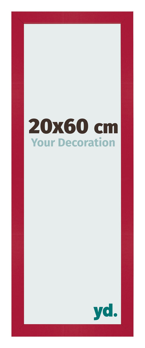 Cadre Photo 20x60cm Rouge MDF Bologna De Face Mesure | Yourdecoration.fr