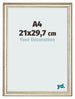 Cadre Photo 21x29 7cm A4 Brillance Metallique MDF Lazio De Face Mesure | Yourdecoration.fr