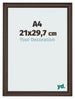 Cadre Photo 21x29 7cm A4 Chene Fonce MDF Lazio De Face Mesure | Yourdecoration.fr