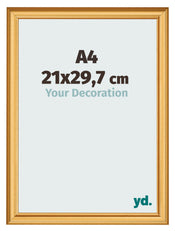 Cadre Photo 21x29 7cm A4 Or Mat MDF Lazio De Face Mesure | Yourdecoration.fr