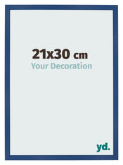 Cadre Photo 21x30 cm Bleu Fonce MDF Bologna De Face Mesure | Yourdecoration.fr