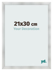 Cadre Photo 21x30cm Aluminium Brosse MDF Pisa De Face Mesure | Yourdecoration.fr