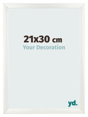Cadre Photo 21x30cm Blanc Vintage MDF Pisa De Face Mesure | Yourdecoration.fr
