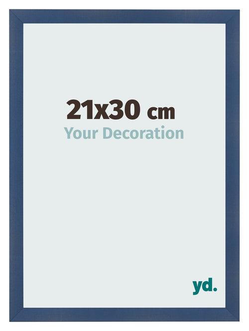 Cadre Photo 21x30cm Bleu Fonce Patine MDF Pisa De Face Mesure | Yourdecoration.fr