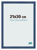 Cadre Photo 21x30cm Bleu Fonce Patine MDF Pisa De Face Mesure | Yourdecoration.fr