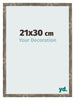 Cadre Photo 21x30cm Bleu Or Mélangé MDF Bologna De Face Mesure | Yourdecoration.fr