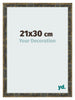 Cadre Photo 21x30cm Bleu Or Melange MDF Pisa De Face Mesure | Yourdecoration.fr
