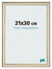 Cadre Photo 21x30cm Brillance Metallique MDF Lazio De Face Mesure | Yourdecoration.fr