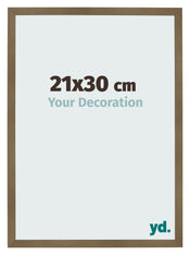 Cadre Photo 21x30cm Bronze Décor MDF Bologna De Face Mesure | Yourdecoration.fr