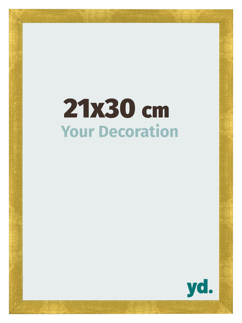 Cadre Photo 21x30cm Or Vintage MDF Pisa De Face Mesure | Yourdecoration.fr