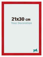 Cadre Photo 21x30cm Rouge MDF Pisa De Face Mesure | Yourdecoration.fr