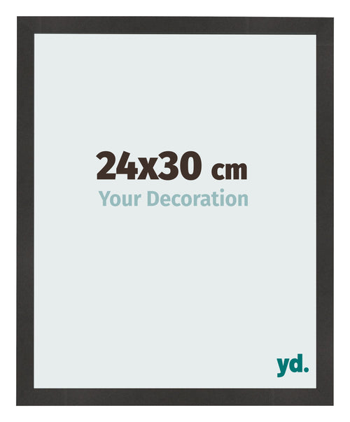 Cadre Photo 24x30 cm Noir Mat MDF Bologna De Face Mesure | Yourdecoration.fr